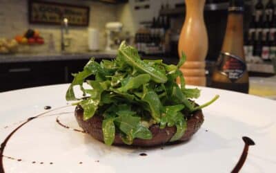 Stuffed Portobello Mushroom Recipe with Arugula Salad