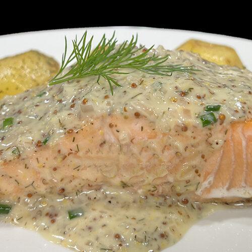 King Salmon with a Mustard Sauce