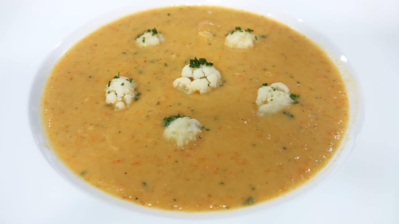 Creamy Cauliflower Bisque With Cheddar Cheese Chef JeanPierre