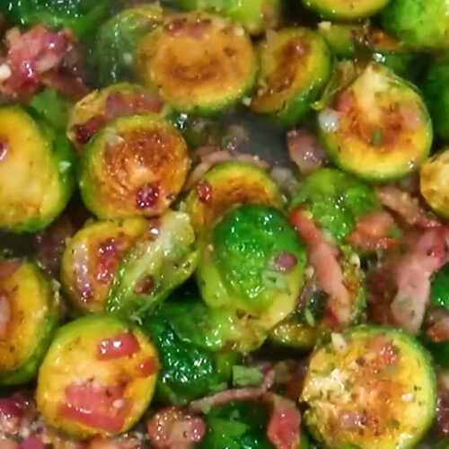 Easy Brussels Sprouts Recipe with Bacon Cooked Perfectly!