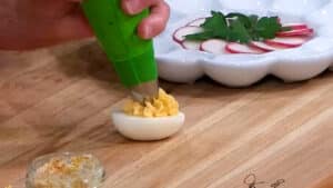 Best Deviled Eggs Recipe - Filling the Eggs