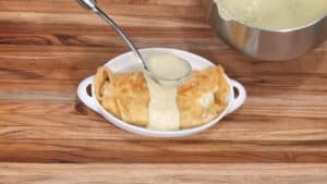 Chicken Crepes - Crepe with Chicken -cheese sauce on top