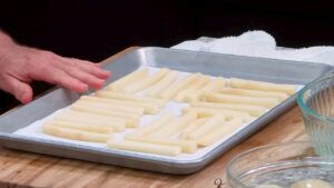 How To Make Perfect French Fries - place on a cookie sheet lined with a paper towel
