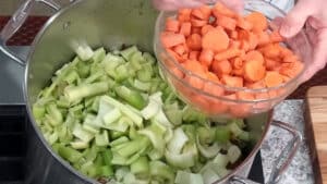 Demi Glace Recipe - Add the chopped leeks, celery