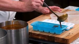 Demi Glace Recipe - pour it into ice cube trays and freeze