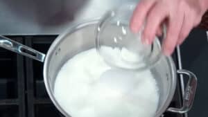 Easy Pastry Cream Filling Recipe - combine milk with remaining sugar