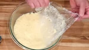 Easy Pastry Cream Filling Recipe- remove plastic wrap from pastry cream