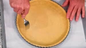 Easy Strawberry Tart Recipe-Prick the tart shell with a fork
