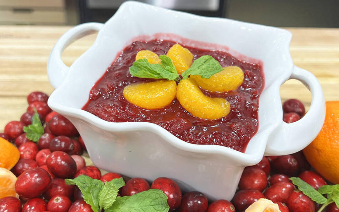 Thanksgiving Cranberry Sauce made with cherries
