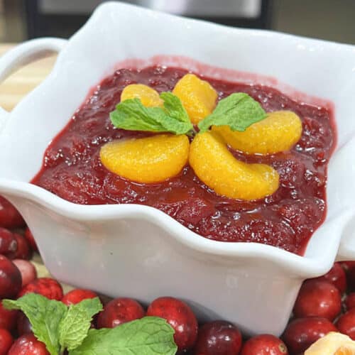 Thanksgiving Cranberry Sauce made with cherries