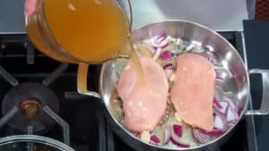 Best Chicken Salad Recipe Without Using Mayo! poaching the chicken