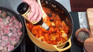 Easy Hungarian Goulash Recipe - Adding A Splash Of Worcestershire