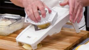 Potato Gratin Dauphinoise Recipe - Using the Guard on The Mandoline