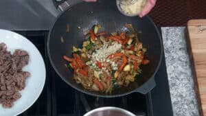 French Onion Beef Stir Fry - Add the garlic