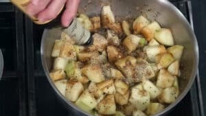 Juicy Pork Chops with Apple Sauce - Add apples and Worcestershire sauce
