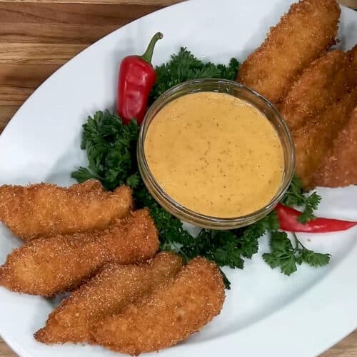 Homemade Chicken Tenders with Honey Mustard Dipping Sauce - Chef Jean-Pierre