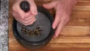 Pasta Alla Gricia Recipe crush the roasted black peppercorns