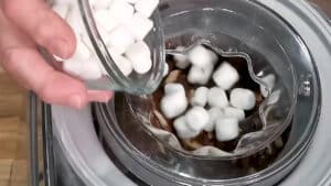 Rocky Road Ice Cream Recipe - gradually add the chocolate chips, marshmallows