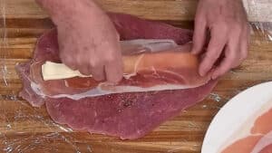 Pork Cordon Bleu Recipe - layer your Prosciutto and Brie