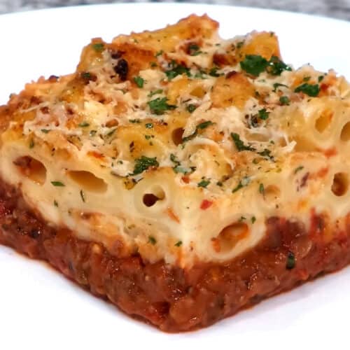 Baked Ziti alla Jean-Pierre - the fusion of baked ziti and mac and cheese!