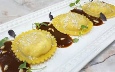 Cheese Raviolis with Spinach, Mushroom, & Marsala Sauce