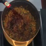 Hearty Vegetable Bolognese - adding red wine