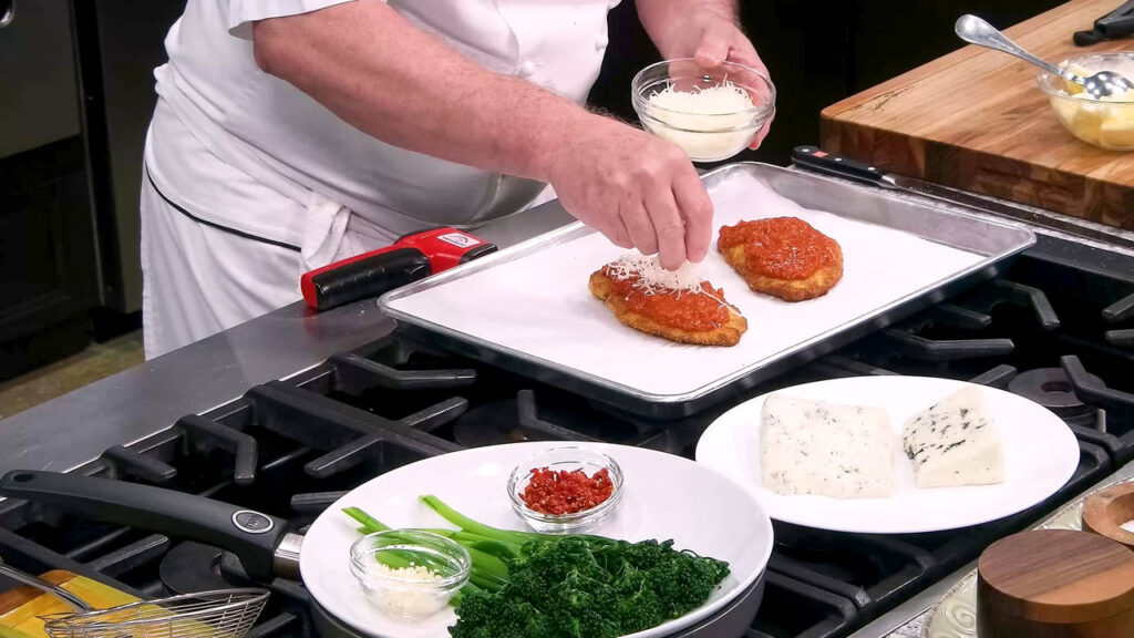 Buffalo Chicken Parmesan – Adding the cheese