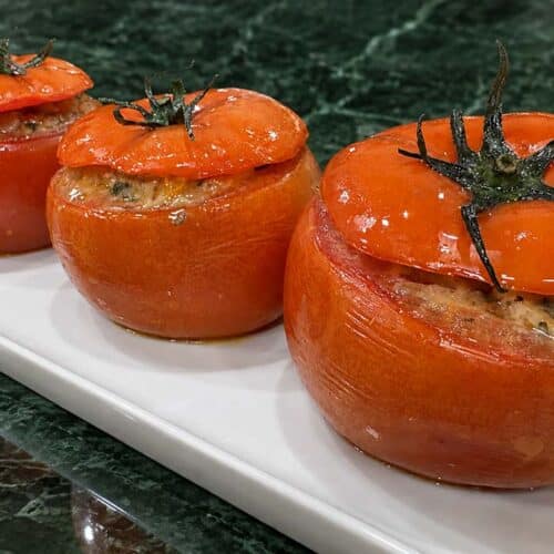 Chicken Sausage Stuffed Tomatoes
